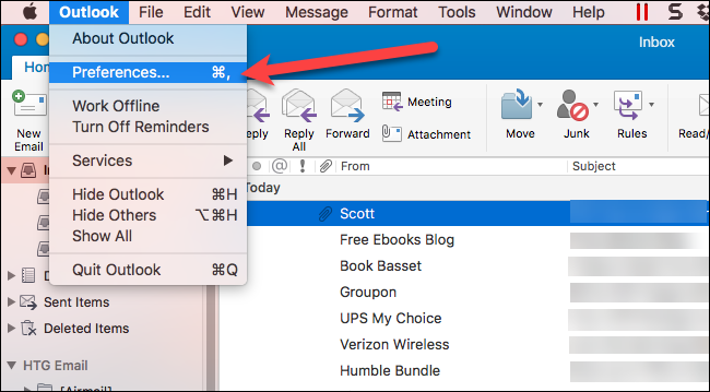 outlook mac search all folders